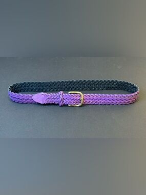 VTG 1980s Capezio New York Purple Braided Leather Belt